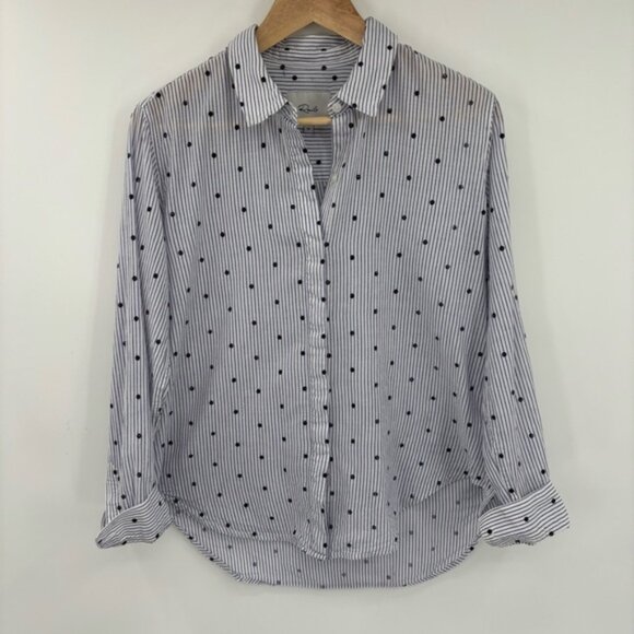 Rails Taylor Flocked Polka Dot Button Down Shirt Size M - Picture 4 of 11